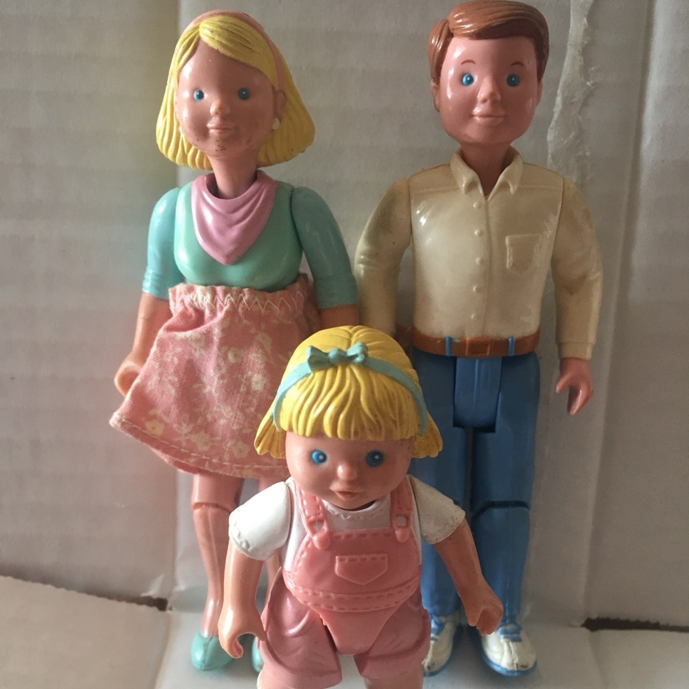 Fisher Price Loving Family Dream Dollhouse 3 pc  Family Mom Dad & Girl 1995